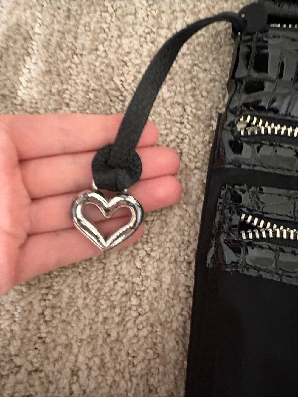 Brighton Black Crossbody with Silver Accents